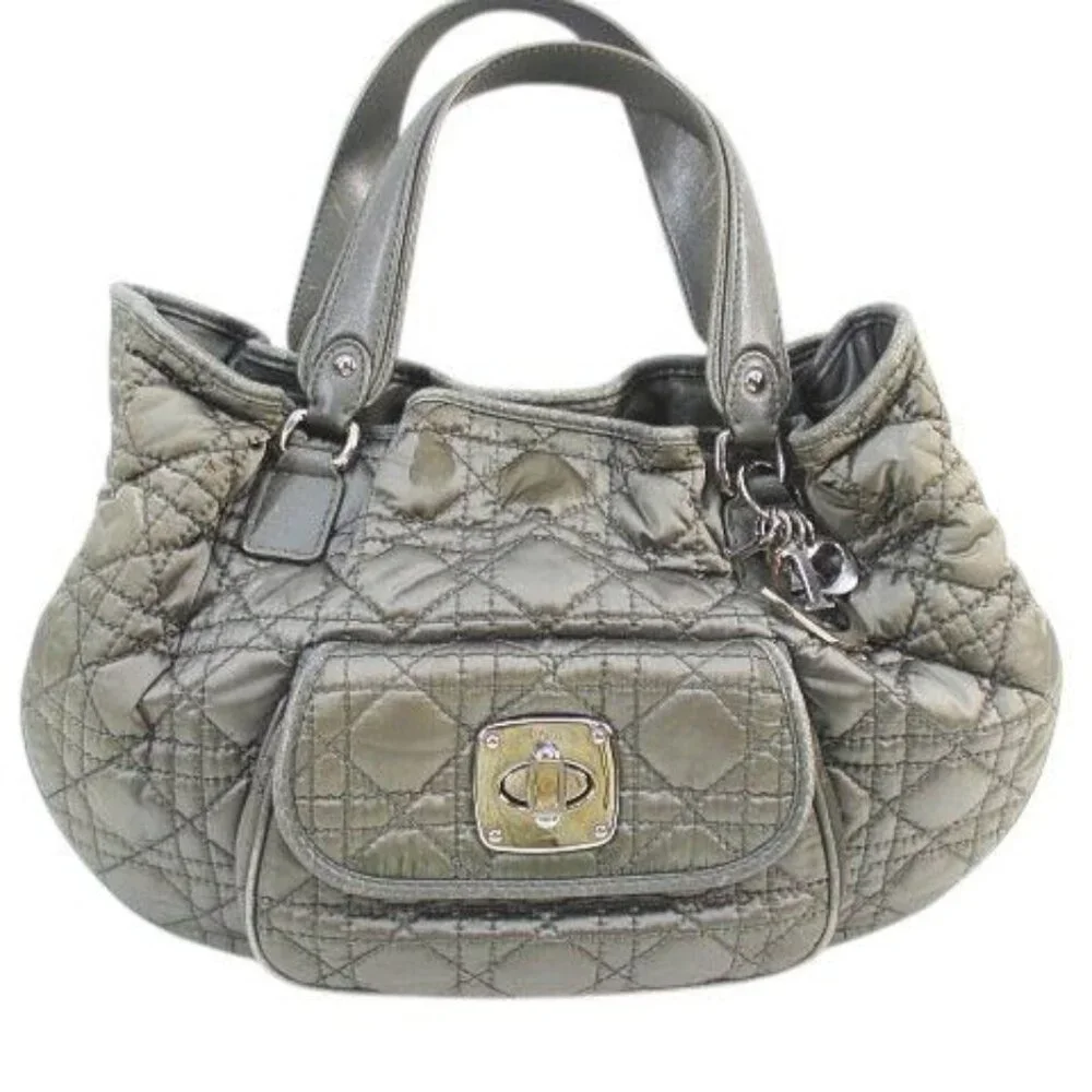 Christian Dior Cannage Handbag Quilted Charm Green - Picture 2 of 9